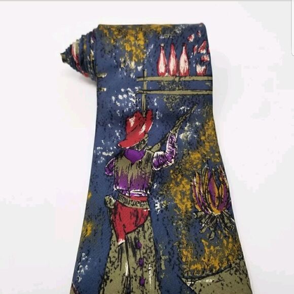 Structure Cowboy Wild West Campfire Novelty Tie - Picture 3 of 7